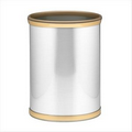 Classics Collection 13 Qt. Brushed Chrome & Brass Oval Wastebasket
